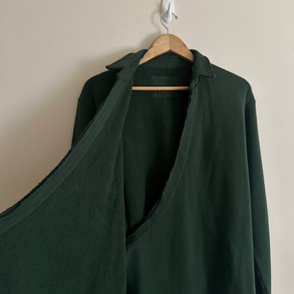 NWOT Frank & Eileen Womens Willa Wrap Dress Sz L Green Long Sleeve Triple Fleece - Picture 5 of 8